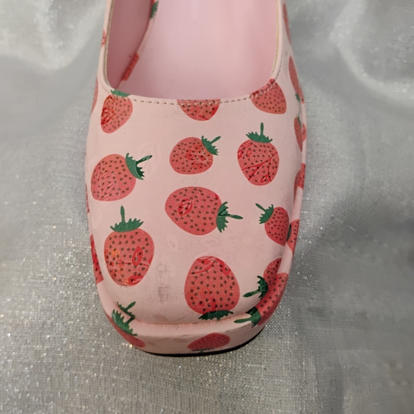 Nasty Gal Pink Strawberry Mary Jane Platform Heels - Picture 5 of 7